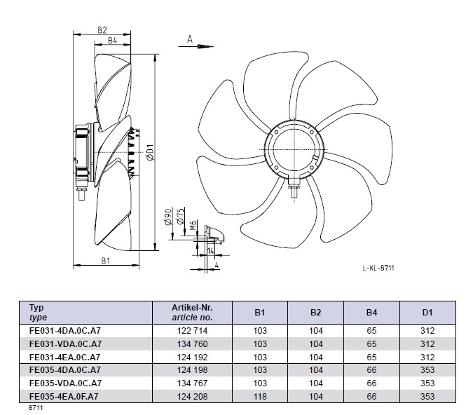 Габаритные размеры FE035-4EA.0F.A7