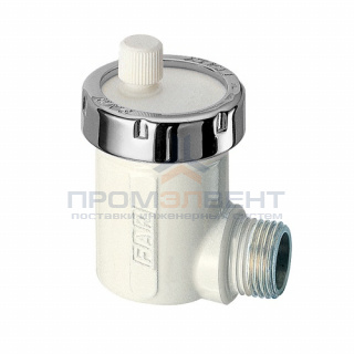 Воздухоотводчик автоматический угловой FAR LadyFAR 0305 - 1/2" (воздухоотвод сверху, белый/серебро)