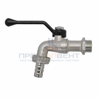 Кран сливной водоразборный Bugatti Alaska 689 - 3/4" x 20 (НР/Штуцер, PN16. ручка-рычаг черная)