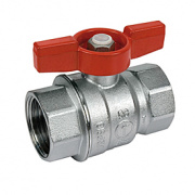 Кран шаровой полнопроходной Giacomini R851 - 1/2" (ВР/ВР, PN35, Tmax 185°C, ручка-бабочка красная)