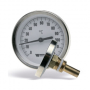 Термометр биметаллический аксиальный WATTS F+R801 SD - 1/2" (D-80 мм, шкала 0-120°C, гильза 50 мм)