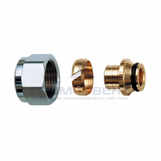 Соединение резьбозажимное FAR 6075 - 16x2.0 x1/2"EK (евроконус, для пластиковых труб)