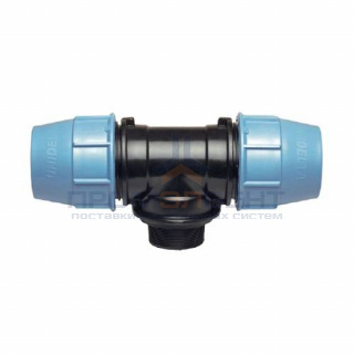 Тройник с переходом на наружную резьбу UNIDELTA 1010 - 50 x 1"1/2 (винтовой, для труб ПНД)