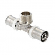 Тройник с переходом на наружную резьбу VALTEC VTm.233 - 26 x 1/2" (прессовой, для металлопл.труб)