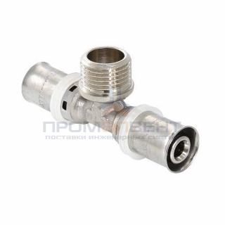 Тройник с переходом на наружную резьбу VALTEC VTm.233 - 26 x 3/4" (прессовой, для металлопл.труб)