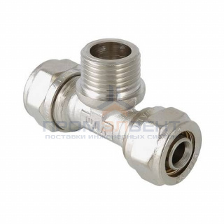 Тройник с переходом на наружную резьбу VALTEC VTm.333 - 16 x 1/2" (винтовой, для металлопласт.труб)