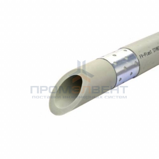 Труба полипропиленовая армированная алюминием FV-Plast STABI - 75×11,0 (PN20, штанга 4м, цв.серый)