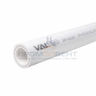 Труба полипропиленовая армированная алюминием VALTEC PP-ALUX - 50x8.3 (PN25, Tmax 95°C, штанга 4 м)