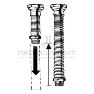 Удлинитель трубный из нержавеющей стали Meibes Inoflexi Ду25 (1" x 1") 180-360 мм