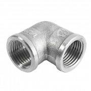 Отвод 90° латунный резьбовой равнопроходный STOUT (ВР/ВР) - 3" (никелированный)