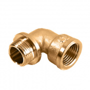 Отвод 90° с упором латунный резьбовой STOUT (НР/ВР) - 1/2"