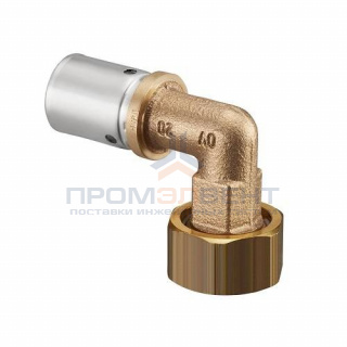 Переход на накидную гайку угловой Oventrop Cofit P - 26x3.0 x 3/4" (прессовой, бронза)