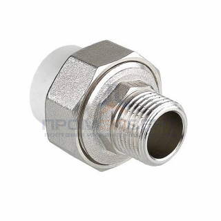 Переход на наружную резьбу разъемный VALTEC VTp.761 - 20 x 1/2" (для полипропиленовых труб, белый)