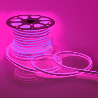 10-80 Светодиодный НЕОН (2 стор.),220В, 6Вт/м,SMD2835,108д/м,IP65,150Лм/м,кат.50м,8.5*18.5, без аксессуаров,розовый