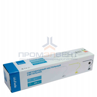 12-57 Светодиодная настольная лампа для чтения, 5В, на клипсе, 6Вт, цвет корпуса белый, 260Лм, 5000K