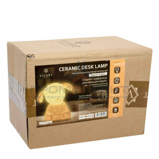 18-109 Светильник декоративный, настольный, "Овечка", керамический, Е14 25Вт, 220В, размер: 18*13.5*19 см.