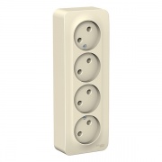 Розетка 4-ая без заземления без шторок Blanca Schneider Electric 16А 250В молочная изол.пластина