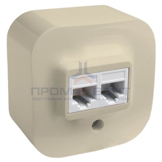 Розетка телефон+компьютер Legrand Quteo RJ11/RJ45 Cat5 UTP слоновая кость [уп 20шт]