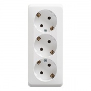 Розетка тройная с/з Этюд белая [уп 9шт]