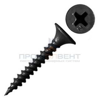 Саморез гипсокартон/металл СГМ 4.2х65 черные с частой резьбой (коробка 100шт)