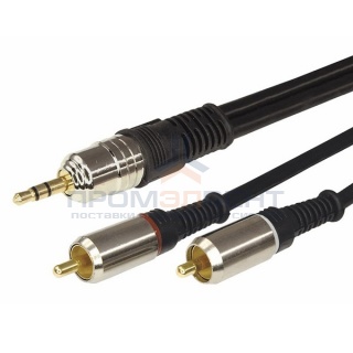 Шнур 3.5 Stereo Plug-2RCA Plug 3М GOLD-металл