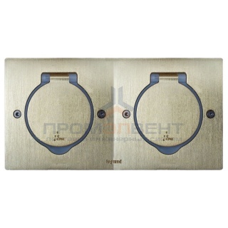 Лючок Legrand IP44 прямоугольный 2х2 модуля бронза