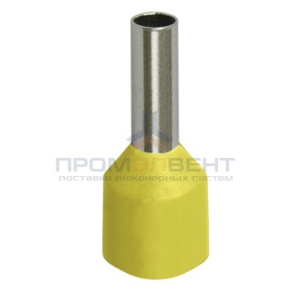 Наконечник кабельный НШвИ 1,0-8 с изолированным фланцем желтый Е1008 (100шт) ИЭК