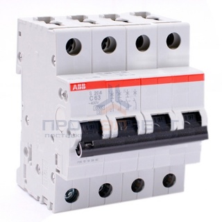 Автоматический выключатель ABB 4-полюсной S204 C80 (автомат)