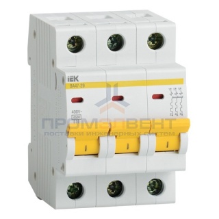 Автоматический выключатель ВА47-29 3Р 50А 4,5кА характеристика В ИЭК (автомат)