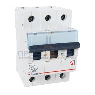 Автоматический выключатель Legrand TX3 C20A 3П 6kA (автомат)
