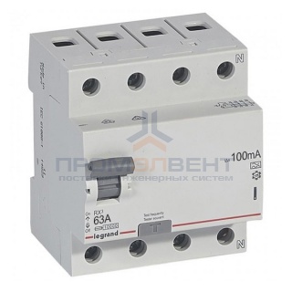 УЗО Legrand RX3 ВДТ 4П 25А 100мА тип AC