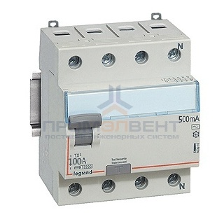 УЗО Legrand DX3 ВДТ 4П 100А 500мА тип A