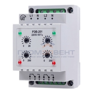 Реле времени РЭВ-201-2 0-10мин, 0-10с 220В на DIN-рейку