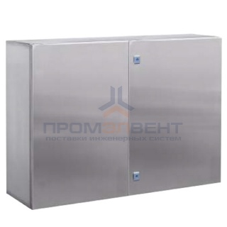 Навесной шкаф CE из нержавеющей стали (AISI 316), двухдверный, 1000 x 1000 x 300мм, с фланцем