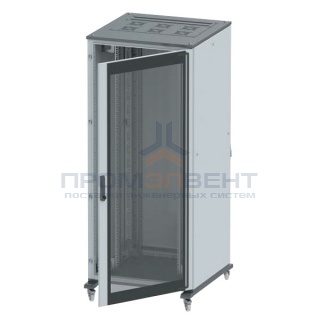 Напольный шкаф 42U Ш600хГ1000 передняя дверь стекло,задняя глухая дверь, крыша укомплектована вводом