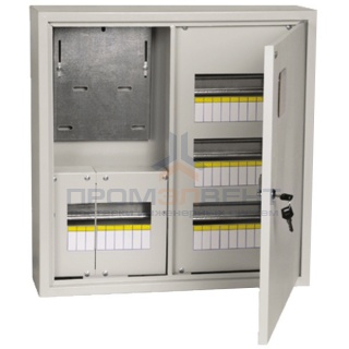 Щит металлический ЩУРн-3/36зо-1 36 УХЛ3 IP31 на 3-х фазный счетчик и 36 модулей навесной ИЭК