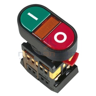 Кнопка APВВ-22N "I-O" d22мм неон/240В 1з+1р ИЭК